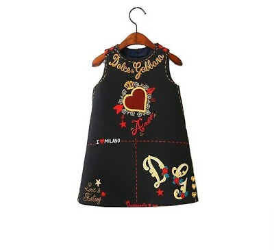 Bohemian Style A Line Dress Heart Love Embroidered Fashionable Dresses For Girls $18.39