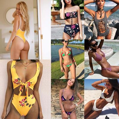 #ad Women Push up Padded Bikini Set Brazilian Swimsuit Swimwear Bathing Bra Briefs $15.99