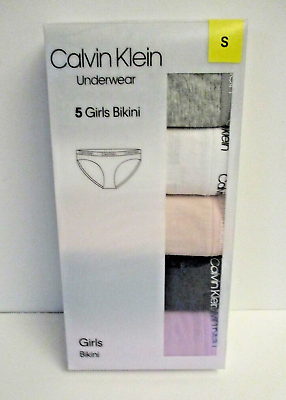 #ad Calvin Klein girls bikini panties 5 pack size S 6 6X $16.99