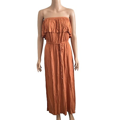 #ad Forever 21 Maxi Dress Womens Small Sleeveless Rust Colored $14.31