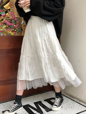 #ad Korean Style maxi skirts for women ladies Teens High Waist fashion School Skirt $38.75