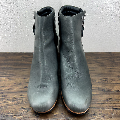 #ad Sorel Womens Boots Size 11 Gray Leather Zip Heeled Waterproof Danica Booties $41.92