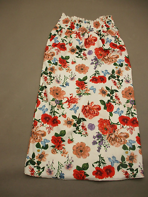 #ad Unbranded Size L Womens Multicolor Floral Gathered Waist A Line Midi Skirt 7Gr21 $10.00