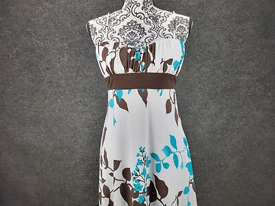 #ad Unknown Brand White Sleeveless Floral Dress Size Medium $6.26