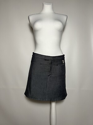 #ad Diesel Vintage Women#x27;s Denim Mini Skirt Logo Gray Size 32 Y2K Style $40.00