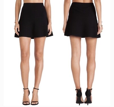 #ad Theory Gida S Black Mini Skirt Lightweight Virgin Wool A Line Perf Cond Sz 4 $38.00