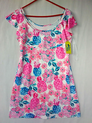 #ad Women Medium Beach Cover Up Floral Pink Dress Boho Gift NWT $24.99