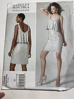 #ad Vogue designer 1288 Badgley Mischka EASY formal dress sizes 14 20 Uncut $14.92