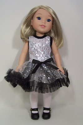 BLACK SILVER Party Dress Doll Clothes For AG 14quot; Wellie Wisher Wishers Debs* $16.14