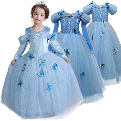 #ad Princess Girl Dress Children Xmas Party Costume Clothes Fantasy Kids Dress Up $35.88