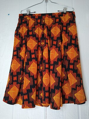 #ad Lularoe Madison Skirt Womens Size XL Multicolor Geometric Print Pockets Pull On $10.99