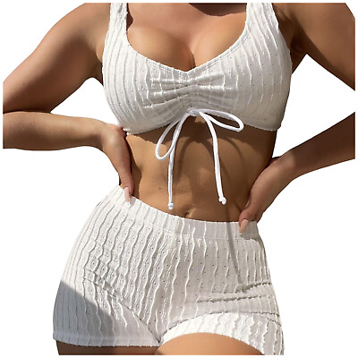 #ad Women Bikini High Cut Plus Size High Waisted Swimsuit Bathing Suit $17.23