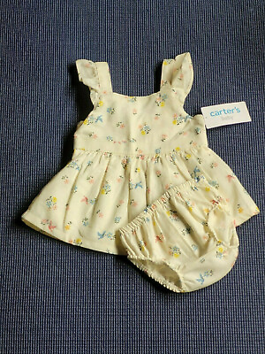 #ad #ad Carter#x27;s Sweet Summer Dress In Yellow Floral NB NWT $20.00