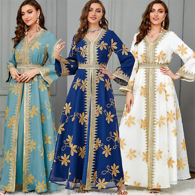 #ad Ethnic Abaya Women Abaya Maxi Dress Sets Two Piece Kaftan Long Robes Gown Dubai C $71.23