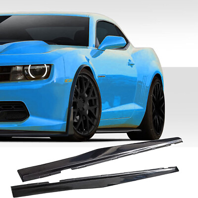 Pair Side Skirts For 2010 2015 Chevy Camaro LT LS SS Extension Lip Rocker Panel $75.99