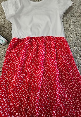 #ad Girls Wonder Nation Dress Size 14 16rarely worn.Color red and white $10.00