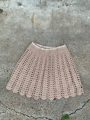 #ad #ad Handmade Crochet Midi Skirt Women’s 28in Purple Cottage Core $42.00