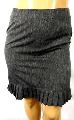 #ad Women#x27;s gray blended pleated back zipper plus size knee length skirt 14 $14.99
