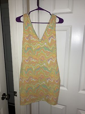 #ad Preowned Summer Dress XL JR. Sleeveless V NECK FRONT AND BACK $15.00