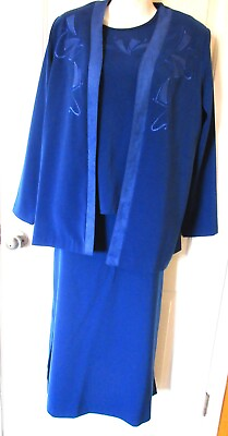 #ad Regal Womens 3 pc. Skirt Suit Blue S Polyester Side slits $55.00
