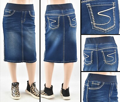 #ad New Little Girls Denim Skirt size 4 6 basic pockets style #RK 79083 Dark $19.99