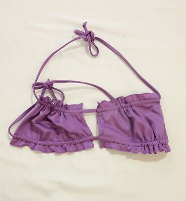 LA Hearts by PacSun Women#x27;s Karly Ruffle Bikini Top MC9 Purple Size XS NWT $10.99