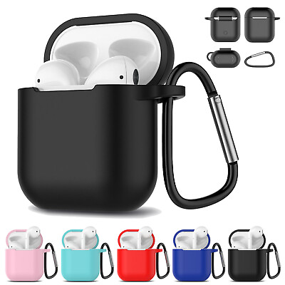 Silicone Charging Case for Apple AirPods 1st 2nd 3rd Gen Cute Cover Keychain $5.59