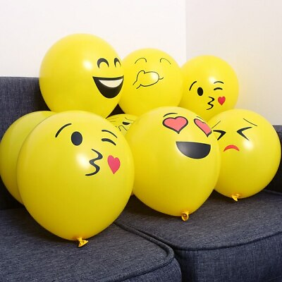 72 PCS 12quot; Expression Emoji Latex Helium Ballons Birthday Party Wedding Decor $9.99