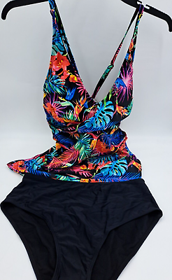 #ad Yonique Tankini Swimsuits for Women Tummy Control Bathing Suits XL NWT $16.99