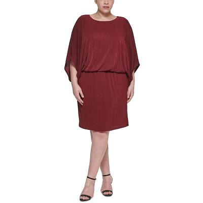 #ad Jessica Howard Womens Metallic Drapey Cocktail and Party Dress Plus BHFO 0141 $12.99