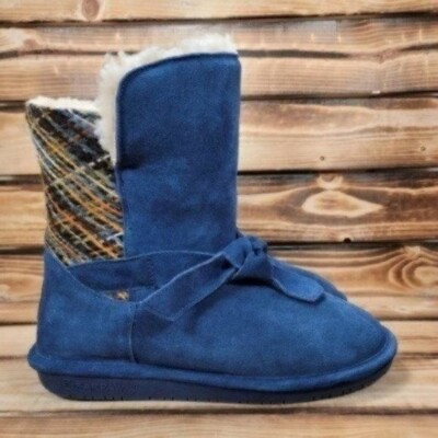 #ad BearPaw Boots for Women Geneva Blue Suede Winter Ankle Boot $39.00