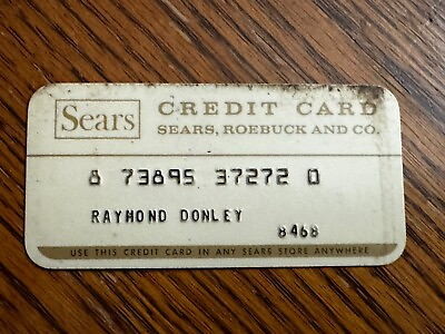 #ad Sears Roebuck Credit Charge Card 1970s Gold Department Store Name Donley VTG $14.99