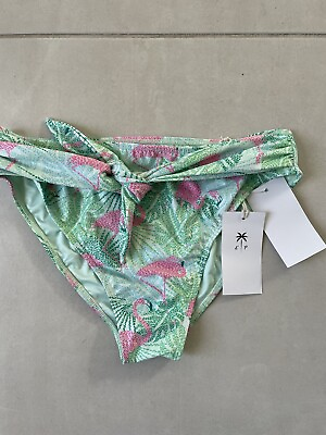 #ad Kenny Flowers Swim Women L Bikini Bottom Tie Front Sunshine State Swimwear NWT $48.00