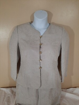 Armani Collezioni Womens Skirt Suit 10 37x23 Gray Top Blouse Jacket Blazer Coat $79.94