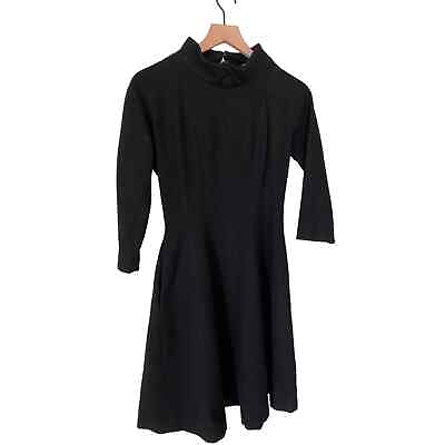 #ad Women#x27;s Black Wool Vintage Dress XS $40.00