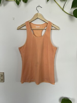 #ad Toned By Ashy Bines Orange Tank Size Small Razor Back Gym Activewear Shirt AU $17.40
