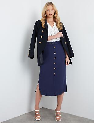 #ad Womens Skirts Midi Summer Blue Linen A Line Fashion ROCKMANS $19.05