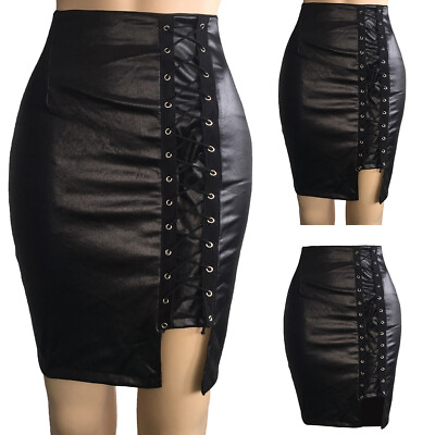 #ad Women Ladies High Waist And Knee Skirt Bandage Split Tennis Skirts for Girls $10.82