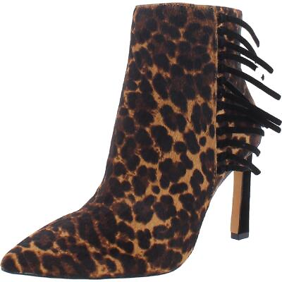 Vince Camuto Womens Calf Hair Animal Print Heels Ankle Boots Shoes BHFO 0275 $47.99
