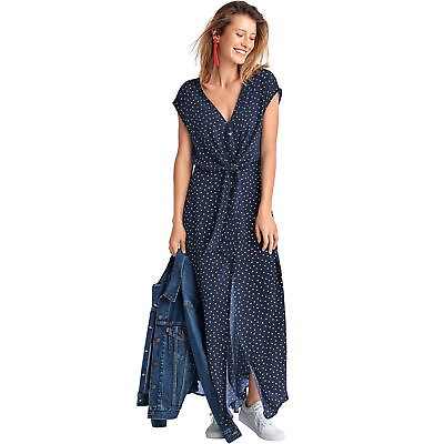 #ad ellos Women#x27;s Plus Size Tie Front Maxi Dress $69.99