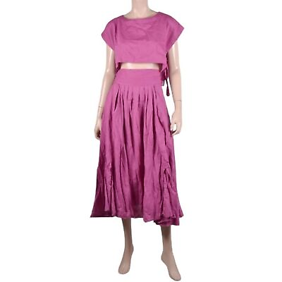 Free People Sundown Skirt Set Womens 2 Piece Pink Size Large $79.95