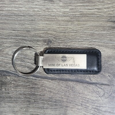 #ad MINI of Las Vegas Nevada Leather amp; Metal Dealer Keychain Key Ring Mini Cooper $9.96