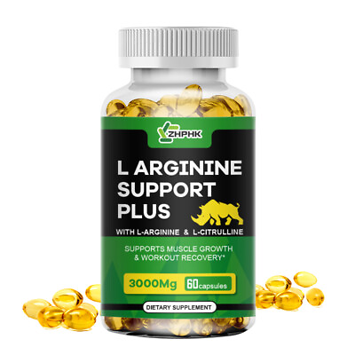 #ad Plus L Arginine 3000mg Workout Heart Support L Citruline Muscle growth 60capsule $10.58