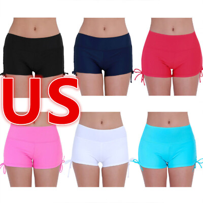 #ad US Women#x27;s Board Shorts Adjustable Ties Beach Shorts Swim Briefs Bikini Bottom $10.24