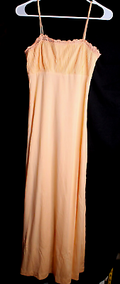 Vintage Peach Sleeveless Long Size 9 70#x27;s Women#x27;s Dress $21.00