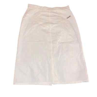 #ad Cherokee Midi True Vintage White Denim Zip Up Skirt Size 12 $27.00