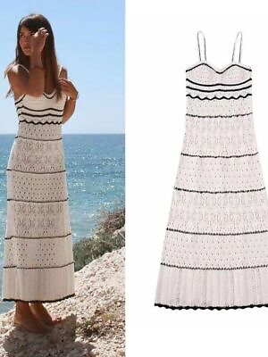 #ad Summer New Dress Women#x27;s Beach Style Knitted Slim Fit Slim Strap Long Dresses $43.02