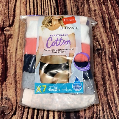 #ad Hanes Women’s 9 2XL Ultimate Breathable Cotton Bikini 7 Pack Multicolor $11.99