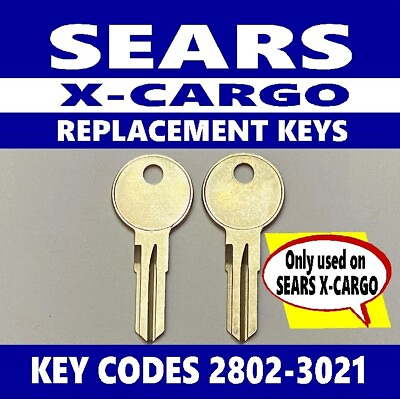 #ad Sears X Cargo Roof Top Storage Luggage Carrier Keys Cut to Code Key 2802 3021 $13.49