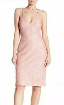 #ad Marina 158657 Women#x27;s Back Cutout Lace Dress Sleeveless Blush Size 14 $102.00